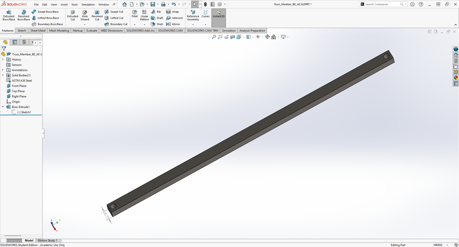 Truss Model in SolidWorks